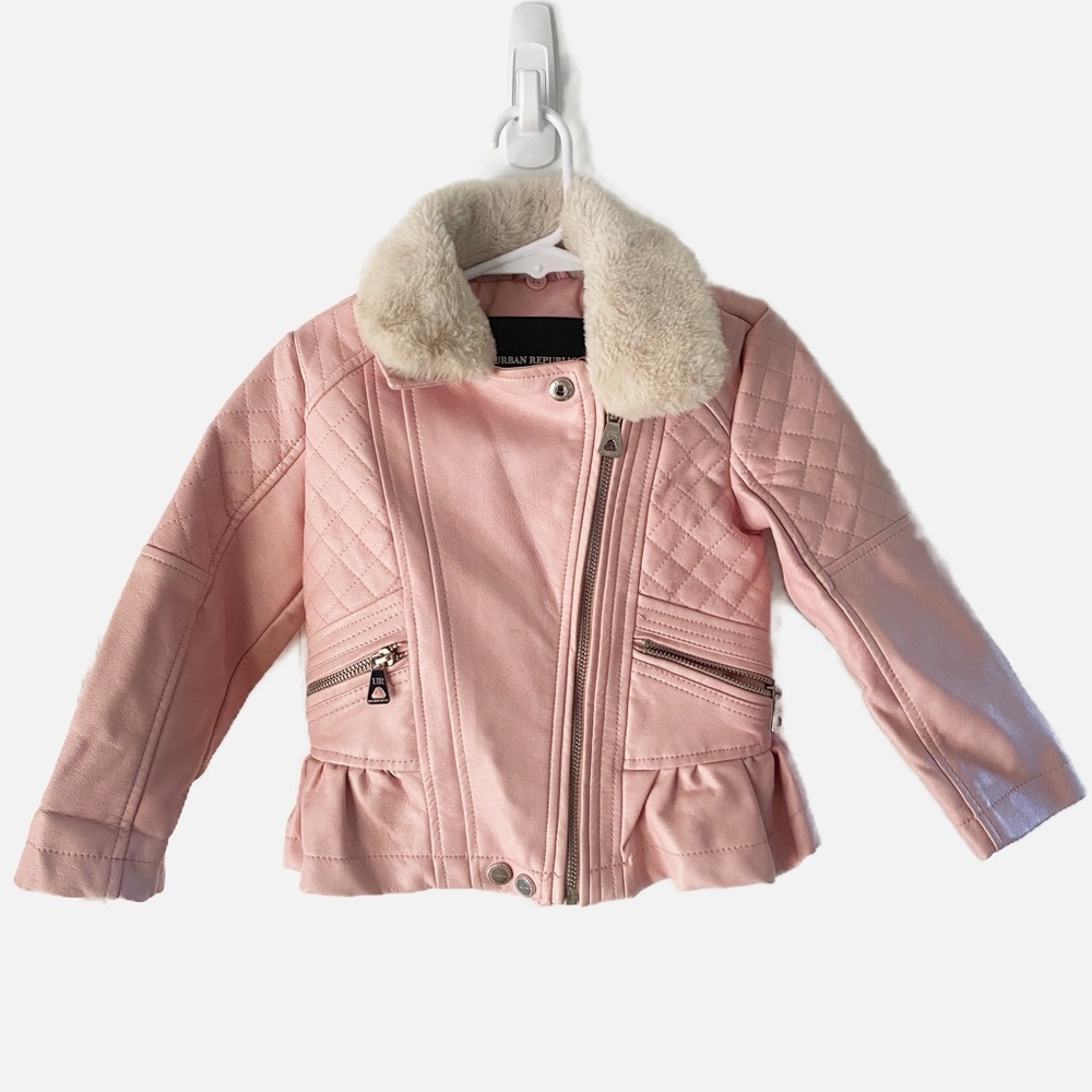 Faux Leather Urban Republic Moto Jacket - Size 3T